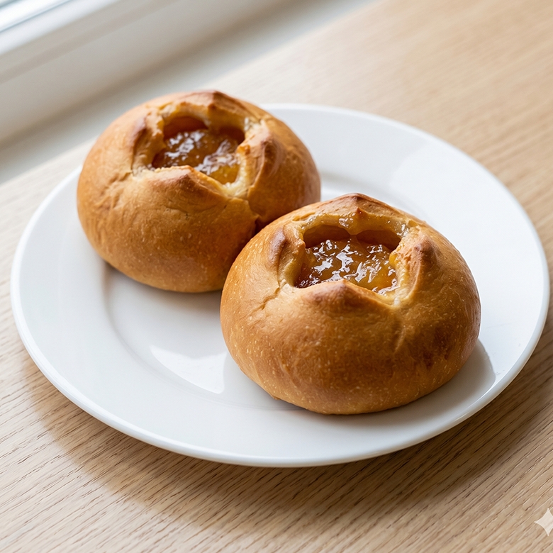 Булочка фруктовая с абрикосовым джемом